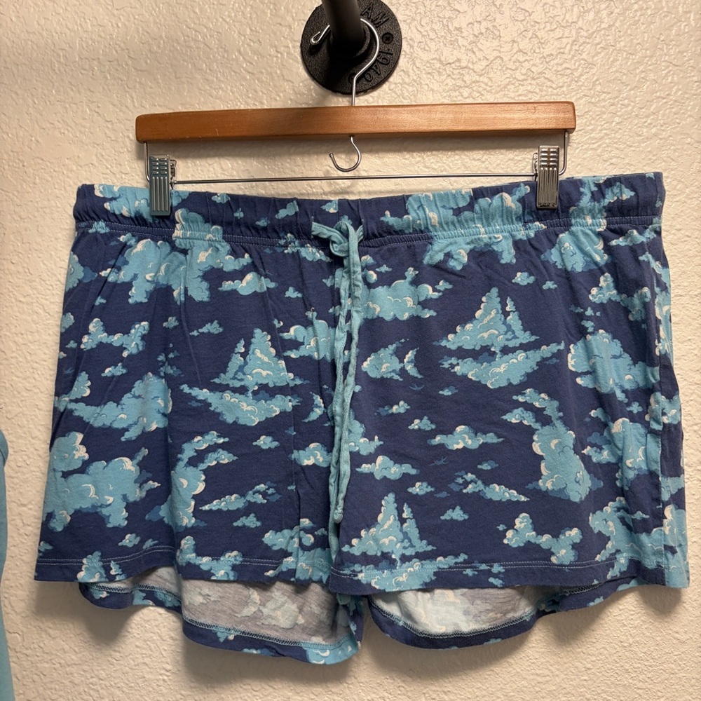 Munki Munki 2pc Pajama Set Women’s Size XL Blue Cloud Day dreamer shorts & tank - Picture 5 of 7